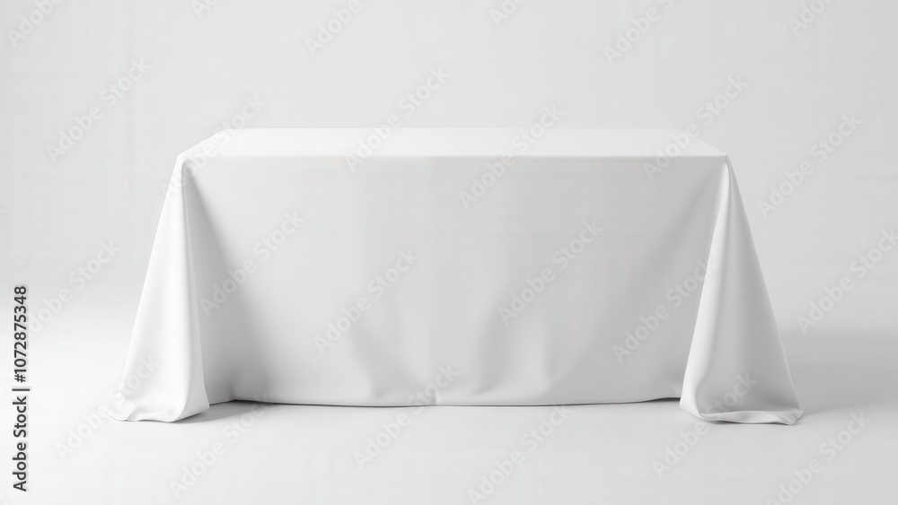 The mockup showcases a white lace tablecloth that adds intricate details and an elegant feel to the table setting.