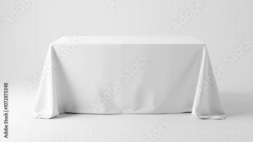 Obraz na płótnie The mockup showcases a white lace tablecloth that adds intricate details and an elegant feel to the table setting. w salonie