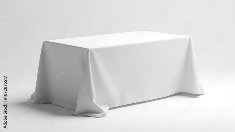 A white plastic tablecloth mockup that combines practicality with a clean design for casual event settings.