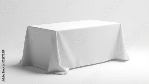 Obraz na płótnie A white plastic tablecloth mockup that combines practicality with a clean design for casual event settings. w salonie