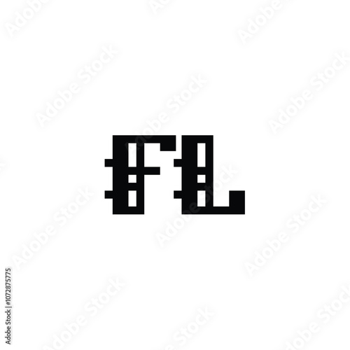 FL monogram logo design letter text name symbol monochrome logotype alphabet character simple logo