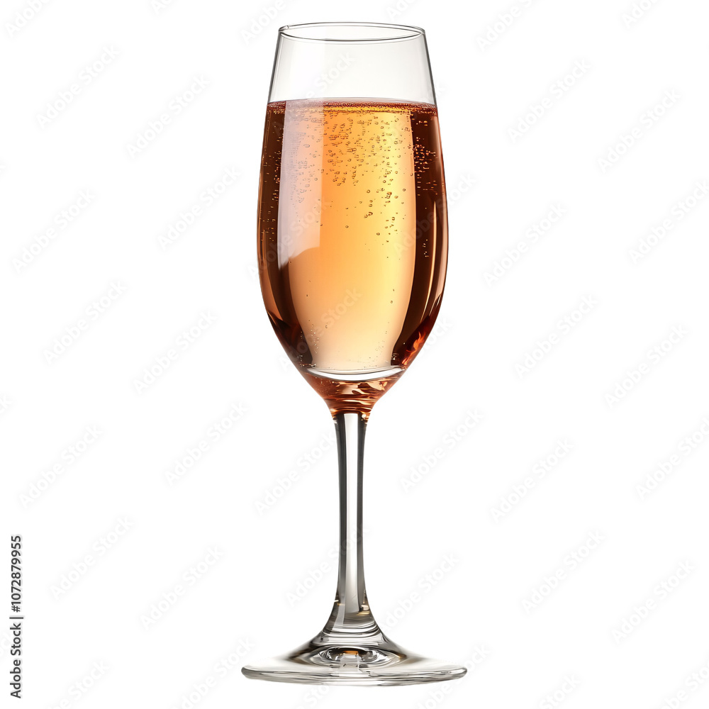 A sleek champagne flute filled with golden sparkling wine, bubbles rising elegantly, exuding a sense of celebration and refinement, set against a transparent background A sleek champagne flute filled with golden sparkling wine, bubbles rising elegantly, exuding a sense of celebration and refinement, set against a transparent background