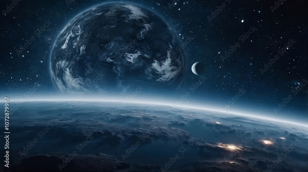 Fototapeta premium earth and moon