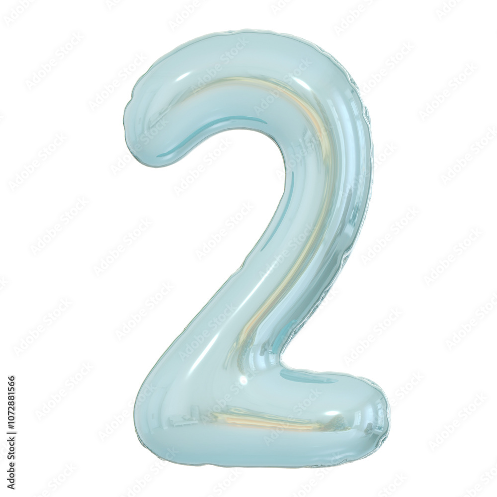 3D Blue Balloon 2 Number Set for Celebrations 3D Blue Balloon 2 Number Set for Celebrations
