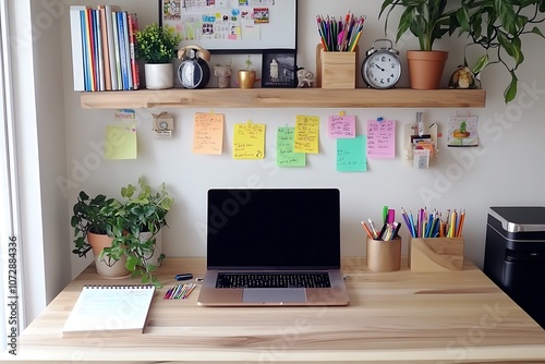 Creative workspace mockup laptop computer and stylish accessory on table.