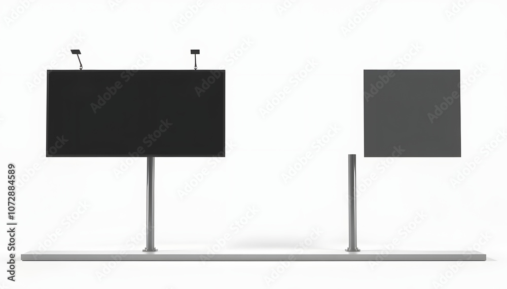 Fototapeta premium four billboard isolated with white highlights, png