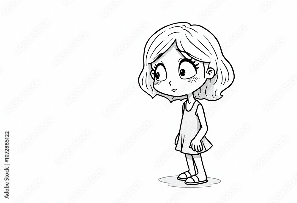 Simple Black and White Coloring Page of a Depressed Woman: A Unique Opportunity for Kids to Color While Reflecting on Sadness and Emotions Simple Black and White Coloring Page of a Depressed Woman: A Unique Opportunity for Kids to Color While Reflecting on Sadness and Emotions