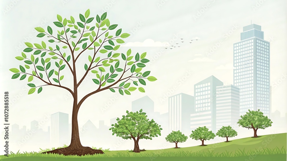 Obraz premium Business growth graph with tree bank money