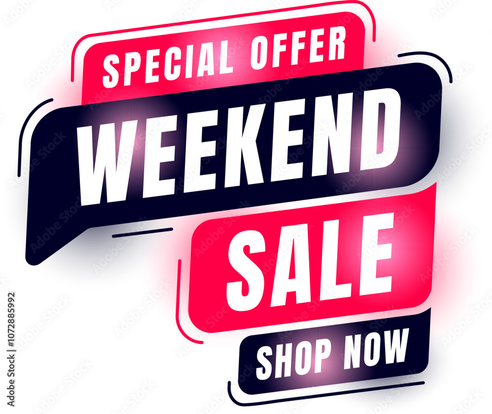 Weekend sale special offer shop now isolated Weekend sale special offer shop now isolated