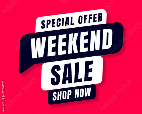 Weekend sale special offer shop now isolated