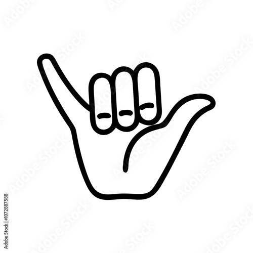 Shaka hang loose gesture symbolizing aloha spirit and relaxation on a plain background