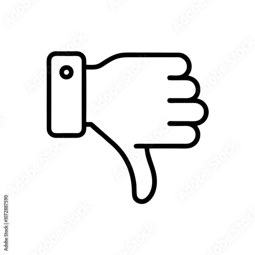 Thumbs down gesture representing disapproval and negativity on a plain background