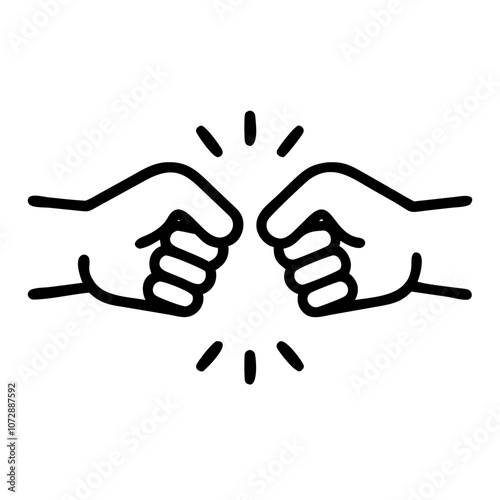 Fist bump gesture symbolizing friendship and celebration on a plain background