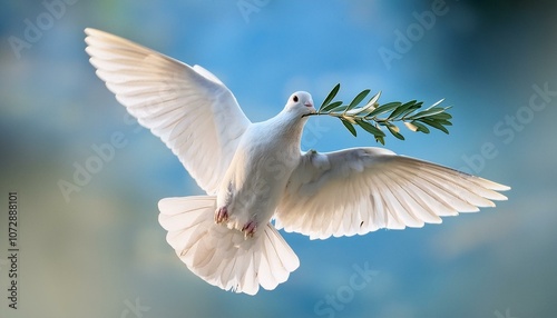 Wallpaper Mural White dove with an olive branch, symbolizing peace Torontodigital.ca