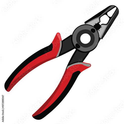 Durable Hand Pliers with Black Grips – Ergonomic Tool for Repairs & DIY Tasks, Isolated on White background.