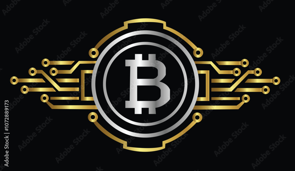Bitcoin Golden Logo Illustration Bitcoin Golden Logo Illustration