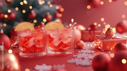 Christmas recipes, Collection of Christmas, 3D render, Triadic color scheme, and deliciousdrinks  photo