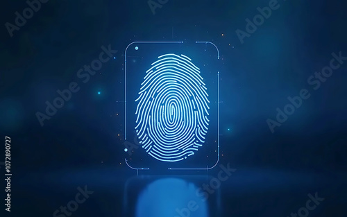 A fingerprint authentication interface with a digital overlay, symbolizing biometric security and data protection.