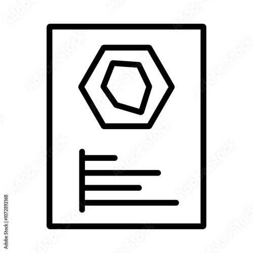 自己分析シートのアイコン。シンプルな線画のベクターイラスト。