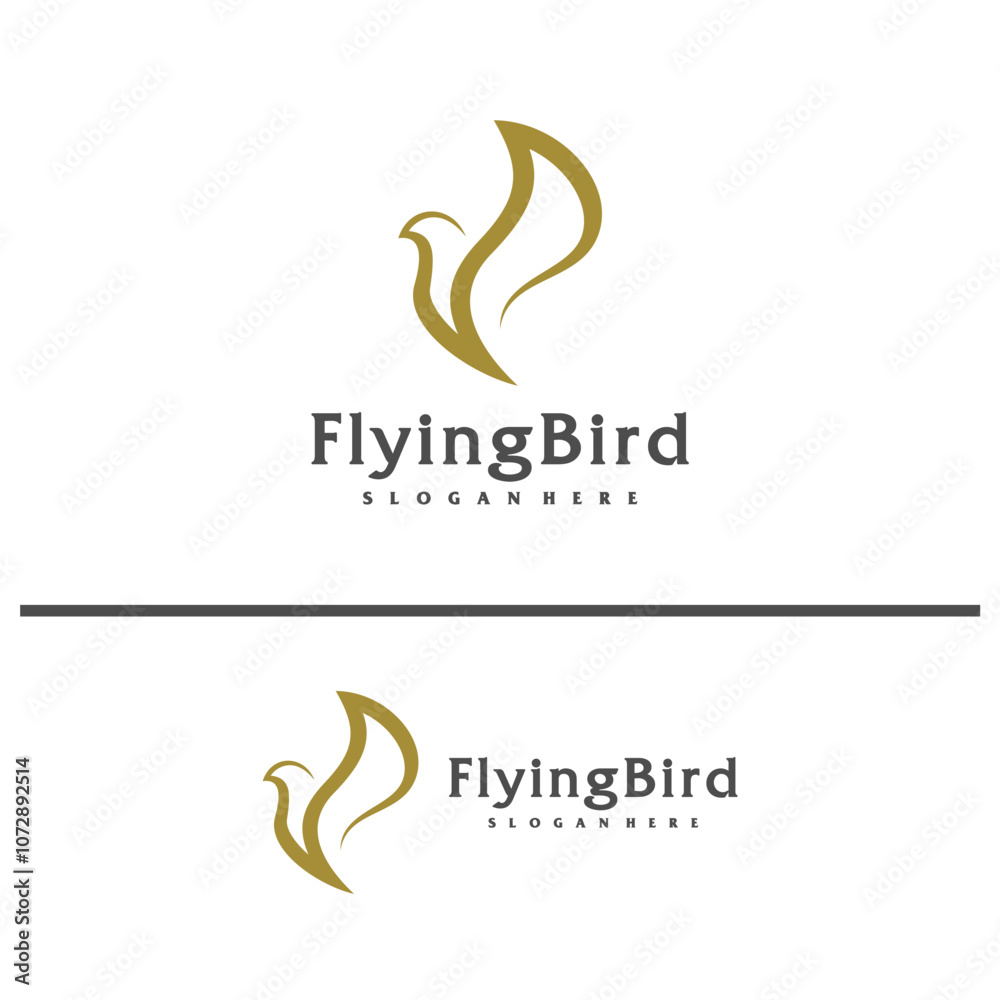 Obraz premium Flying Bird logo design concept template. Eagle logo vector illustration