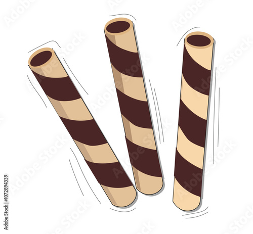 Chocolate Roll Stick Illustration. vektor