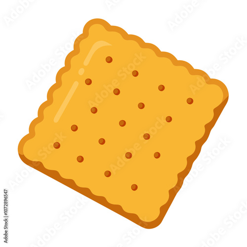 Single Saltine Cracker vector illustration 