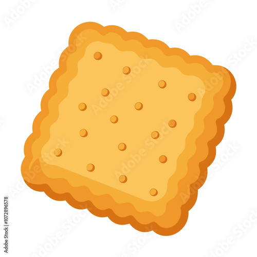 Single Saltine Cracker vector illustration 