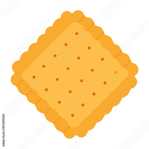 Single Saltine Cracker vector illustration 