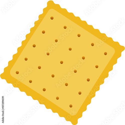 Single Saltine Cracker vector illustration 