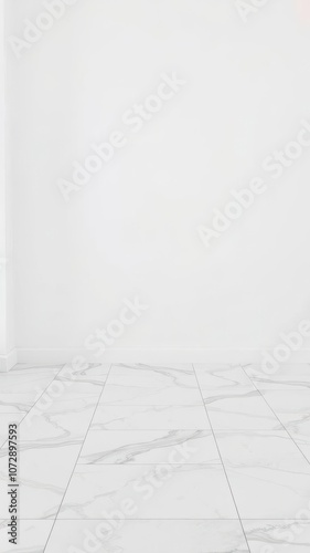 Marble tiles floor with white wall background, floor, white