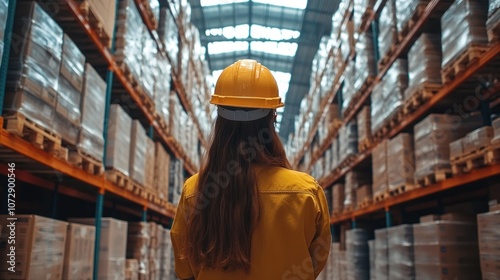 Suppliers and customers in warehouse inspect goods for B2B transactions to ensure quality control and fulfill large orders for business needs photo