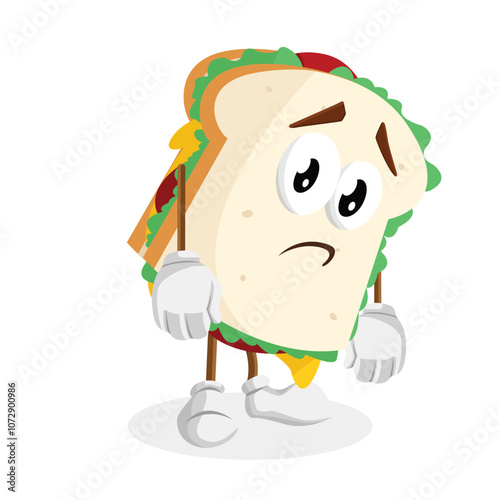 Sandwich Logo mascot sad pose