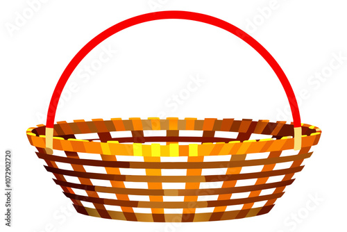 Empty wicker basket vector illustration 