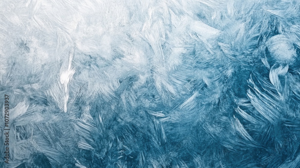 Obraz premium Frosty Window Close-up