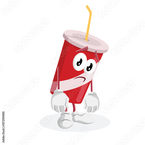 Soft drink Logo mascot sad pose