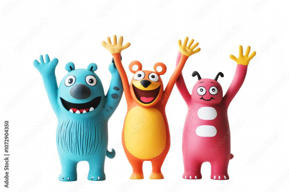 A cute and fun cartoon set of farm animals including all with happy expressions, drawn in a playful and colorful style, perfect for Christmas and toy icons A cute and fun cartoon set of farm animals including all with happy expressions, drawn in a playful and colorful style, perfect for Christmas and toy icons