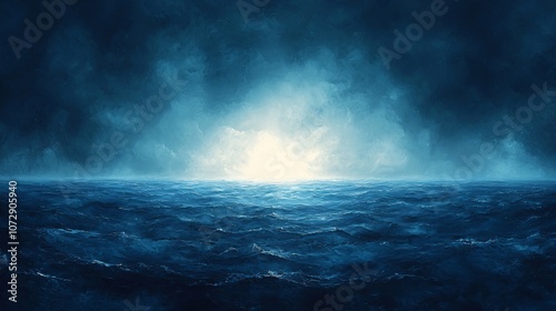 A serene abstract background in cool blue tones, ideal for winter-themed designs, holiday cards, or as a calming backdrop for wellness promotions.