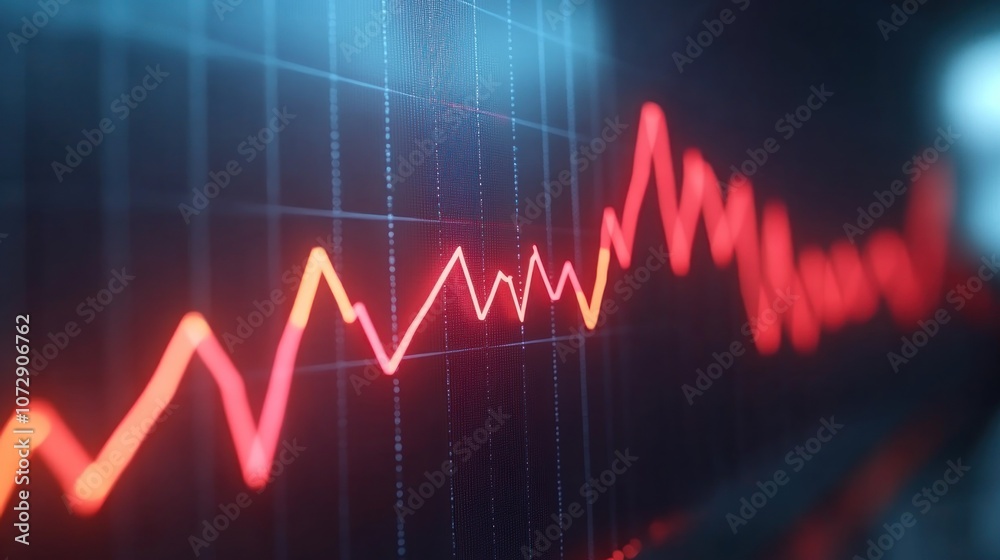 Naklejka premium Digital graph tracking daily sales progress toward an ambitious target sales team monitoring their performance closely to ensure they reach their target