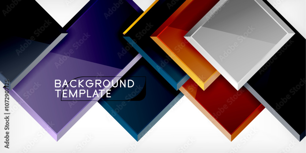 Glass toy style square shapes abstract design. Vector Illustration For Wallpaper, Banner, Background, Card, Book Illustration, landing page Glass toy style square shapes abstract design. Vector Illustration For Wallpaper, Banner, Background, Card, Book Illustration, landing page