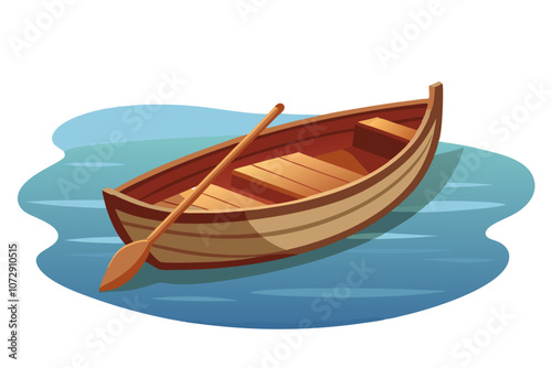 Wooden fishing boat vector illustration isolated on a white background 