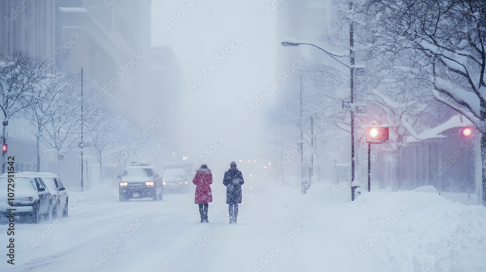 Scientists investigating the effects of snow on urban infrastructure during winter storms. Scientists investigating the effects of snow on urban infrastructure during winter storms.