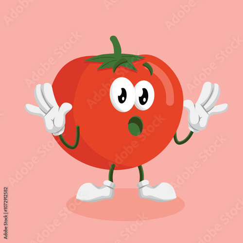 tomatoes Logo mascot surprise pose