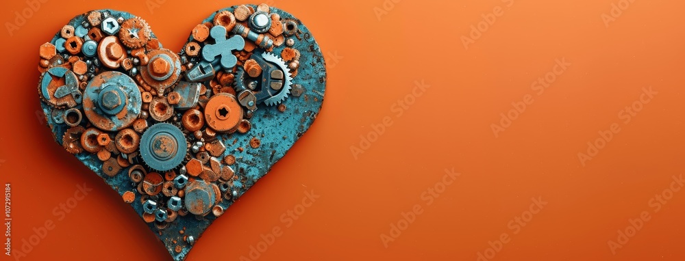 Heart Shaped Construction Tools Banner for Builder's Day or Valentine's Day Heart Shaped Construction Tools Banner for Builder's Day or Valentine's Day