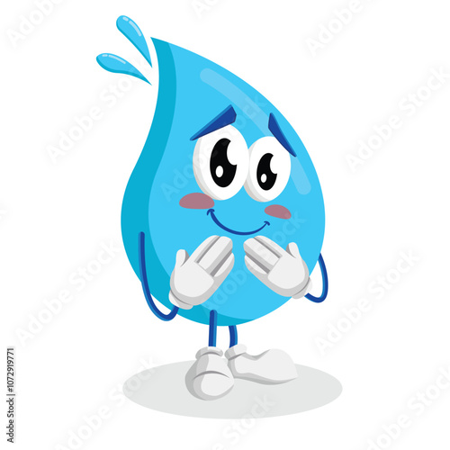 Water Logo mascot ashamed pose