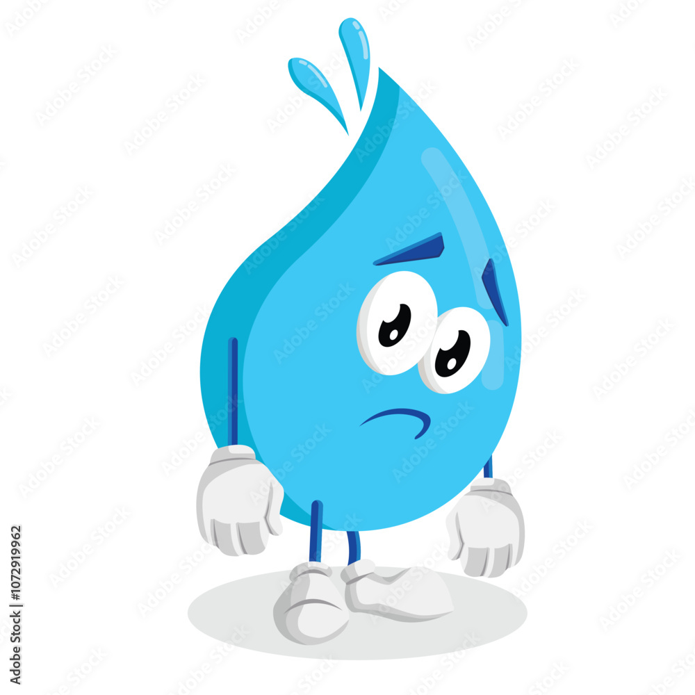 Water Logo mascot sad pose Water Logo mascot sad pose