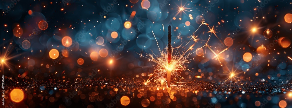 New Year's Eve 2025 Celebration - Sparklers, Fireworks, Bokeh Lights Party Background, Holiday Greeting Card New Year's Eve 2025 Celebration - Sparklers, Fireworks, Bokeh Lights Party Background, Holiday Greeting Card
