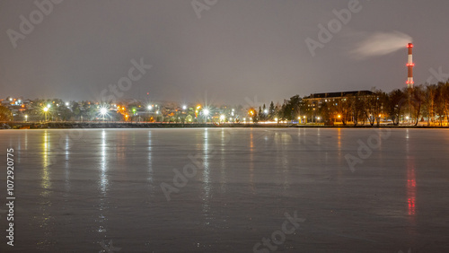 view of the city at night