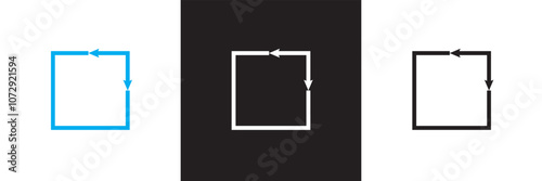 Square area icon . Floor height room construction square house size icon. isolated on white and black background. Vector illustration. EPS 10