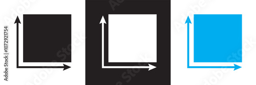 Square area icon . Floor height room construction square house size icon. isolated on white and black background. Vector illustration. EPS 10