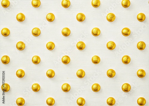 Stylish Food Photography with a Chic Gold Yellow Dots Pattern on a Crisp White Background for Elegant Culinary Presentations and Modern Dining Settings